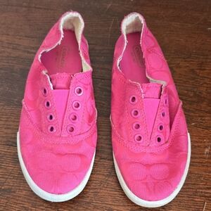Coach Womens Bright Pink/ Fuchsia Slip-On Sneakers Size 6 Nice Shape Casual